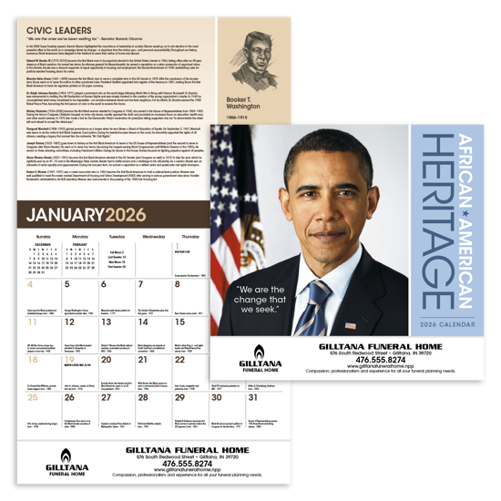 Celebrate the accomplishments of African Americans with this detailed, educational calendar