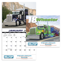 Keep truckin' with this 13-month calendar featuring a variety of big rigs