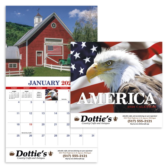 This 13-month calendar bursts with patriotic spirit