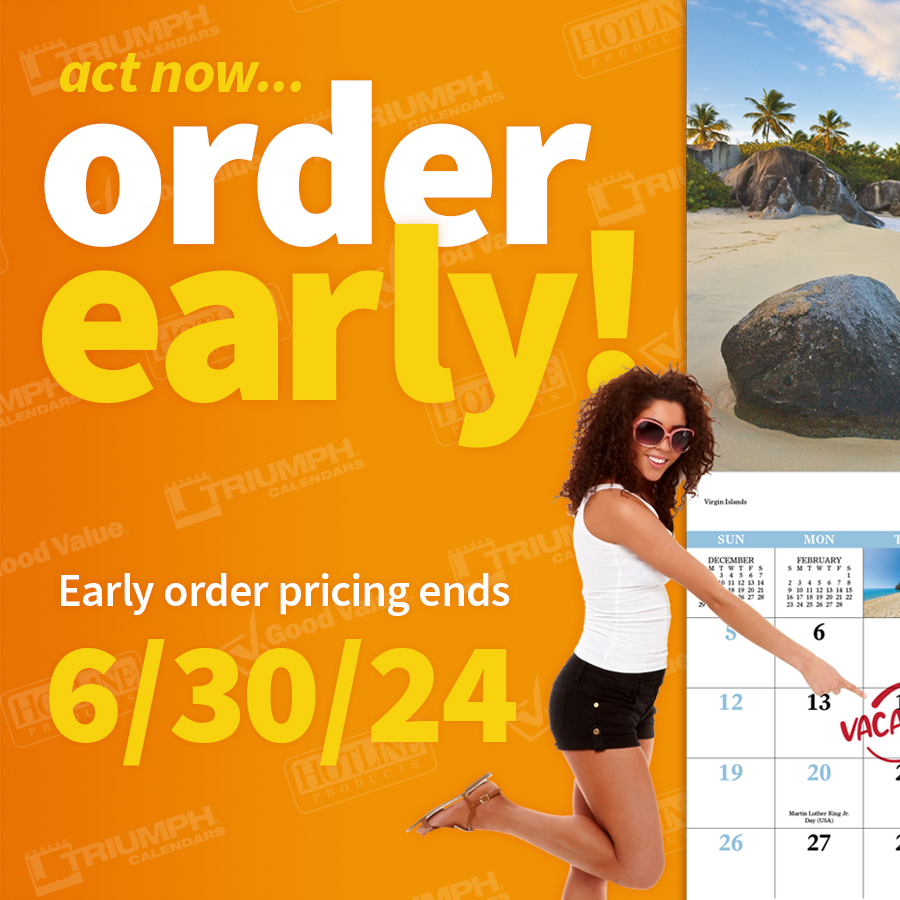 Koozie Group Calendars - Early order pricing ends June 30, 2024